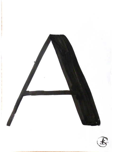 area for drawing - a letter "A".