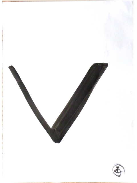 area for drawing - a letter "V".