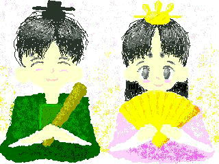 a pair of hina doll